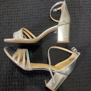 silver manhattan demi heels